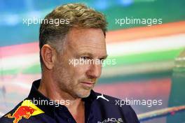Christian Horner (GBR) Red Bull Racing Team Principal in the FIA Press Conference. 30.07.2022. Formula 1 World Championship, Rd 13, Hungarian Grand Prix, Budapest, Hungary, Qualifying Day.