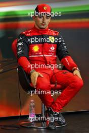 Charles Leclerc (MON) Ferrari in the post qualifying FIA Press Conference. 30.07.2022. Formula 1 World Championship, Rd 13, Hungarian Grand Prix, Budapest, Hungary, Qualifying Day.