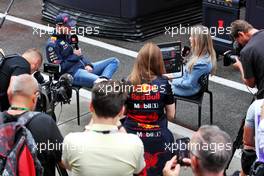 Max Verstappen (NLD) Red Bull Racing with the media. 30.07.2022. Formula 1 World Championship, Rd 13, Hungarian Grand Prix, Budapest, Hungary, Qualifying Day.