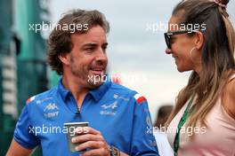 (L to R): Fernando Alonso (ESP) Alpine F1 Team with his girlfriend Andrea Schlager (AUT) Journalist. 30.07.2022. Formula 1 World Championship, Rd 13, Hungarian Grand Prix, Budapest, Hungary, Qualifying Day.