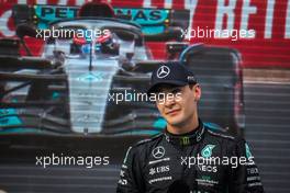 Pole sitter George Russell (GBR) Mercedes AMG F1 in qualifying parc ferme. 30.07.2022. Formula 1 World Championship, Rd 13, Hungarian Grand Prix, Budapest, Hungary, Qualifying Day.