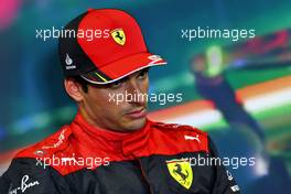 Carlos Sainz Jr (ESP) Ferrari in the post qualifying FIA Press Conference. 30.07.2022. Formula 1 World Championship, Rd 13, Hungarian Grand Prix, Budapest, Hungary, Qualifying Day.