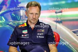 Christian Horner (GBR) Red Bull Racing Team Principal in the FIA Press Conference. 30.07.2022. Formula 1 World Championship, Rd 13, Hungarian Grand Prix, Budapest, Hungary, Qualifying Day.
