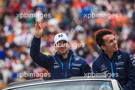 (L to R): Nicholas Latifi (CDN) Williams Racing and team mate Alexander Albon (THA) Williams Racing on the drivers parade. 31.07.2022. Formula 1 World Championship, Rd 13, Hungarian Grand Prix, Budapest, Hungary, Race Day.
