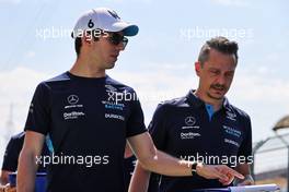 Nicholas Latifi (CDN) Williams Racing walks the circuit with Gaetan Jego, Williams Racing Race Engineer. 28.07.2022. Formula 1 World Championship, Rd 13, Hungarian Grand Prix, Budapest, Hungary, Preparation Day.