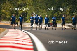 Mick Schumacher (GER) Haas F1 Team walks the circuit with the team. 28.07.2022. Formula 1 World Championship, Rd 13, Hungarian Grand Prix, Budapest, Hungary, Preparation Day.