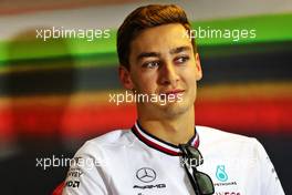 George Russell (GBR) Mercedes AMG F1 in the FIA Press Conference. 28.07.2022. Formula 1 World Championship, Rd 13, Hungarian Grand Prix, Budapest, Hungary, Preparation Day.