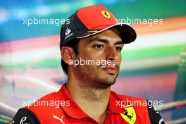 Carlos Sainz Jr (ESP) Ferrari in the FIA Press Conference. 28.07.2022. Formula 1 World Championship, Rd 13, Hungarian Grand Prix, Budapest, Hungary, Preparation Day.