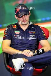 Max Verstappen (NLD) Red Bull Racing in the FIA Press Conference. 28.07.2022. Formula 1 World Championship, Rd 13, Hungarian Grand Prix, Budapest, Hungary, Preparation Day.