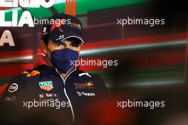 Sergio Perez (MEX) Red Bull Racing in the FIA Press Conference. 22.04.2022. Formula 1 World Championship, Rd 4, Emilia Romagna Grand Prix, Imola, Italy, Qualifying Day.