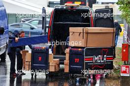 Red Bull Racing parts arrive in the back of a van. 22.04.2022. Formula 1 World Championship, Rd 4, Emilia Romagna Grand Prix, Imola, Italy, Qualifying Day.