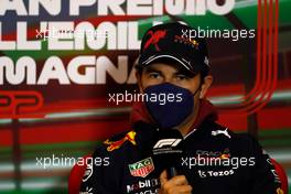 Sergio Perez (MEX) Red Bull Racing in the FIA Press Conference. 22.04.2022. Formula 1 World Championship, Rd 4, Emilia Romagna Grand Prix, Imola, Italy, Qualifying Day.