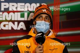 Daniel Ricciardo (AUS) McLaren in the FIA Press Conference. 22.04.2022. Formula 1 World Championship, Rd 4, Emilia Romagna Grand Prix, Imola, Italy, Qualifying Day.