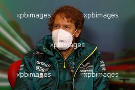 Sebastian Vettel (GER) Aston Martin F1 Team in the FIA Press Conference. 22.04.2022. Formula 1 World Championship, Rd 4, Emilia Romagna Grand Prix, Imola, Italy, Qualifying Day.