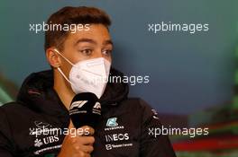 George Russell (GBR) Mercedes AMG F1 in the FIA Press Conference. 22.04.2022. Formula 1 World Championship, Rd 4, Emilia Romagna Grand Prix, Imola, Italy, Qualifying Day.