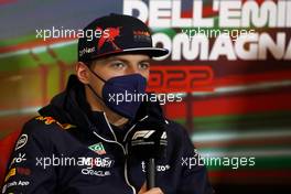 Max Verstappen (NLD) Red Bull Racing in the FIA Press Conference. 22.04.2022. Formula 1 World Championship, Rd 4, Emilia Romagna Grand Prix, Imola, Italy, Qualifying Day.