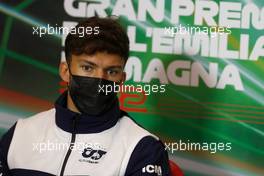 Pierre Gasly (FRA) AlphaTaurii in the FIA Press Conference. 22.04.2022. Formula 1 World Championship, Rd 4, Emilia Romagna Grand Prix, Imola, Italy, Qualifying Day.