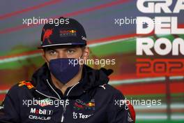 Max Verstappen (NLD) Red Bull Racing in the FIA Press Conference. 22.04.2022. Formula 1 World Championship, Rd 4, Emilia Romagna Grand Prix, Imola, Italy, Qualifying Day.