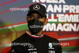 Lewis Hamilton (GBR) Mercedes AMG F1 in the FIA Press Conference. 22.04.2022. Formula 1 World Championship, Rd 4, Emilia Romagna Grand Prix, Imola, Italy, Qualifying Day.