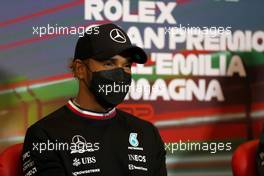 Lewis Hamilton (GBR) Mercedes AMG F1 in the FIA Press Conference. 22.04.2022. Formula 1 World Championship, Rd 4, Emilia Romagna Grand Prix, Imola, Italy, Qualifying Day.