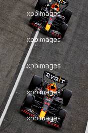 Sergio Perez (MEX) Red Bull Racing RB18 and team mate Max Verstappen (NLD) Red Bull Racing RB18. 22.04.2022. Formula 1 World Championship, Rd 4, Emilia Romagna Grand Prix, Imola, Italy, Qualifying Day.