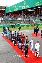 Drivers for the National Anthem. 24.04.2022. Formula 1 World Championship, Rd 4, Emilia Romagna Grand Prix, Imola, Italy, Race Day.