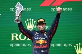 2nd place Sergio Perez (MEX) Red Bull Racing RB18. 24.04.2022. Formula 1 World Championship, Rd 4, Emilia Romagna Grand Prix, Imola, Italy, Race Day.