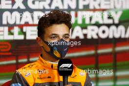 Lando Norris (GBR) McLaren, in the post race FIA Press Conference. 24.04.2022. Formula 1 World Championship, Rd 4, Emilia Romagna Grand Prix, Imola, Italy, Race Day.