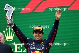2nd place Sergio Perez (MEX) Red Bull Racing RB18. 24.04.2022. Formula 1 World Championship, Rd 4, Emilia Romagna Grand Prix, Imola, Italy, Race Day.