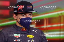 Max Verstappen (NLD) Red Bull Racing, in the post race FIA Press Conference. 24.04.2022. Formula 1 World Championship, Rd 4, Emilia Romagna Grand Prix, Imola, Italy, Race Day.