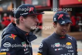 Max Verstappen (NLD) Red Bull Racing and Sergio Perez (MEX) Red Bull Racing.24.04.2022. Formula 1 World Championship, Rd 4, Emilia Romagna Grand Prix, Imola, Italy, Race Day.