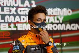 Lando Norris (GBR) McLaren, in the post race FIA Press Conference. 24.04.2022. Formula 1 World Championship, Rd 4, Emilia Romagna Grand Prix, Imola, Italy, Race Day.