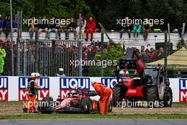 Carlos Sainz Jr (ESP) Ferrari F1-75 retired from the race at the start. 24.04.2022. Formula 1 World Championship, Rd 4, Emilia Romagna Grand Prix, Imola, Italy, Race Day.