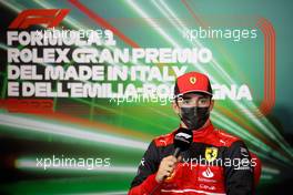 Charles Leclerc (MON) Ferrari in the FIA Press Conference. 23.04.2022. Formula 1 World Championship, Rd 4, Emilia Romagna Grand Prix, Imola, Italy, Sprint Day.