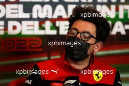Mattia Binotto (ITA) Ferrari Team Principal in the FIA Press Conference. 23.04.2022. Formula 1 World Championship, Rd 4, Emilia Romagna Grand Prix, Imola, Italy, Sprint Day.
