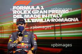 Sergio Perez (MEX) Red Bull Racing in the FIA Press Conference. 23.04.2022. Formula 1 World Championship, Rd 4, Emilia Romagna Grand Prix, Imola, Italy, Sprint Day.