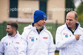 Mick Schumacher (GER) Haas F1 Team walks the circuit with the team. 21.04.2022. Formula 1 World Championship, Rd 4, Emilia Romagna Grand Prix, Imola, Italy, Preparation Day.