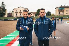 Nicholas Latifi (CDN) Williams Racing walks the circuit with Gaetan Jego, Williams Racing Race Engineer. 21.04.2022. Formula 1 World Championship, Rd 4, Emilia Romagna Grand Prix, Imola, Italy, Preparation Day.