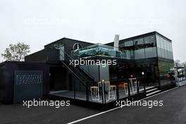Mercedes AMG F1 motorhome in the paddock. 21.04.2022. Formula 1 World Championship, Rd 4, Emilia Romagna Grand Prix, Imola, Italy, Preparation Day.
