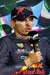Max Verstappen (NLD) Red Bull Racing in the post race FIA Press Conference. 11.09.2022. Formula 1 World Championship, Rd 16, Italian Grand Prix, Monza, Italy, Race Day.