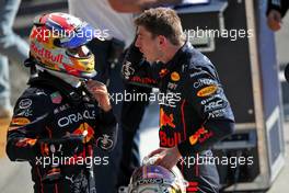 (L to R): Sergio Perez (MEX) Red Bull Racing in parc ferme with team mate Max Verstappen (NLD) Red Bull Racing. 11.09.2022. Formula 1 World Championship, Rd 16, Italian Grand Prix, Monza, Italy, Race Day.