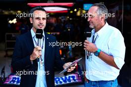 Laurent Dupin (FRA) and Franck Montagny (FRA), Canal Plus France journalists 10.09.2022. Formula 1 World Championship, Rd 16, Italian Grand Prix, Monza, Italy, Qualifying Day.