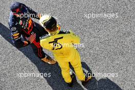 (L to R): Max Verstappen (NLD) Red Bull Racing with Charles Leclerc (MON) Ferrari in qualifying parc ferme. 10.09.2022. Formula 1 World Championship, Rd 16, Italian Grand Prix, Monza, Italy, Qualifying Day.