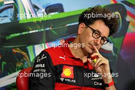 Mattia Binotto (ITA) Ferrari Team Principal in the FIA Press Conference. 10.09.2022. Formula 1 World Championship, Rd 16, Italian Grand Prix, Monza, Italy, Qualifying Day.