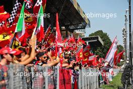 Circuit atmosphere - Ferrari fans in the grandstand. 11.09.2022. Formula 1 World Championship, Rd 16, Italian Grand Prix, Monza, Italy, Race Day.