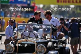 (L to R): George Russell (GBR) Mercedes AMG F1 and Pierre Gasly (FRA) AlphaTauri on the drivers parade. 11.09.2022. Formula 1 World Championship, Rd 16, Italian Grand Prix, Monza, Italy, Race Day.