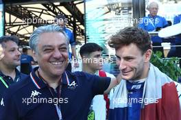 Luca de Meo (ITA) Groupe Renault Chief Executive Officer and Victor Martins (FRA) ART celebrates becoming the 2022 F3 Champion 11.09.2022. Formula 1 World Championship, Rd 16, Italian Grand Prix, Monza, Italy, Race Day.