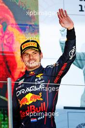 Race winner and World Champion Max Verstappen (NLD) Red Bull Racing celebrates on the podium. 09.10.2022. Formula 1 World Championship, Rd 18, Japanese Grand Prix, Suzuka, Japan, Race Day.