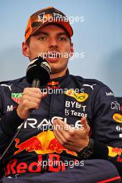 Max Verstappen (NLD) Red Bull Racing in the post qualifying FIA Press Conference. 08.10.2022. Formula 1 World Championship, Rd 18, Japanese Grand Prix, Suzuka, Japan, Qualifying Day.