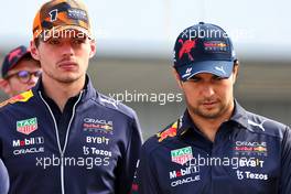 (L to R): Max Verstappen (NLD) Red Bull Racing with team mate Sergio Perez (MEX) Red Bull Racing. 08.10.2022. Formula 1 World Championship, Rd 18, Japanese Grand Prix, Suzuka, Japan, Qualifying Day.